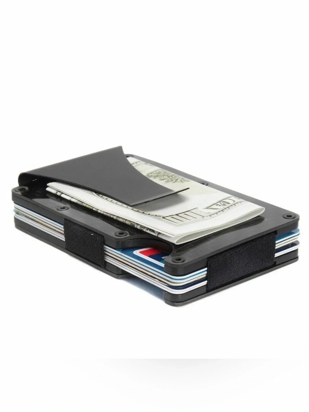 *new* Brookstone Carbon Fiber RFID Wallet with Aluminum Money Clip